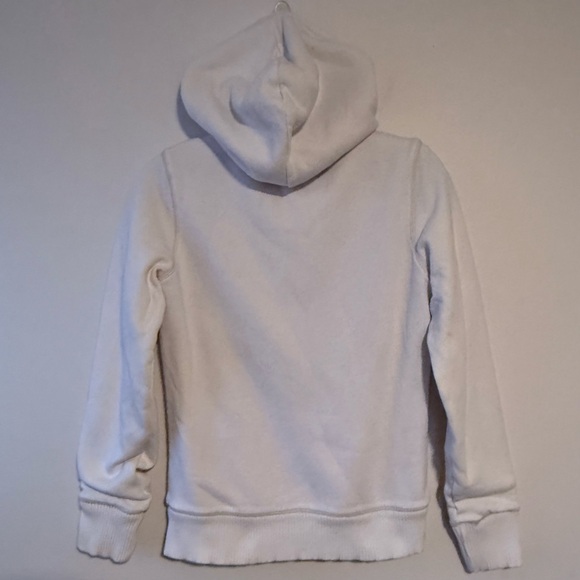 Aeropostale White Hoodie Blue Logo Full Zip Faux Lined Size Medium - Picture 2 of 15